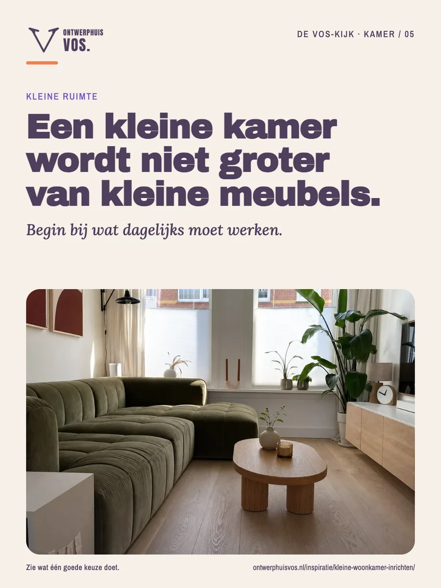 Visuele VOS-gids over het inrichten van een kleine woonkamer