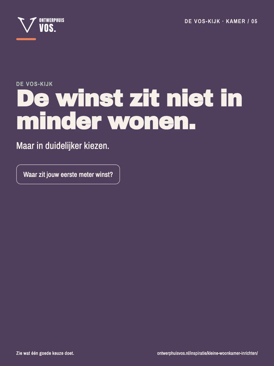 Samenvatting van de VOS-aanpak voor een kleine woonkamer