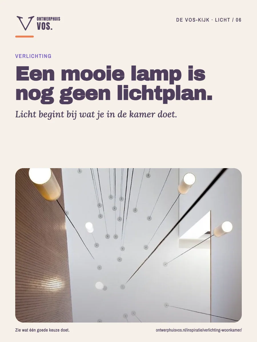 Visuele VOS-gids over een lichtplan voor de woonkamer