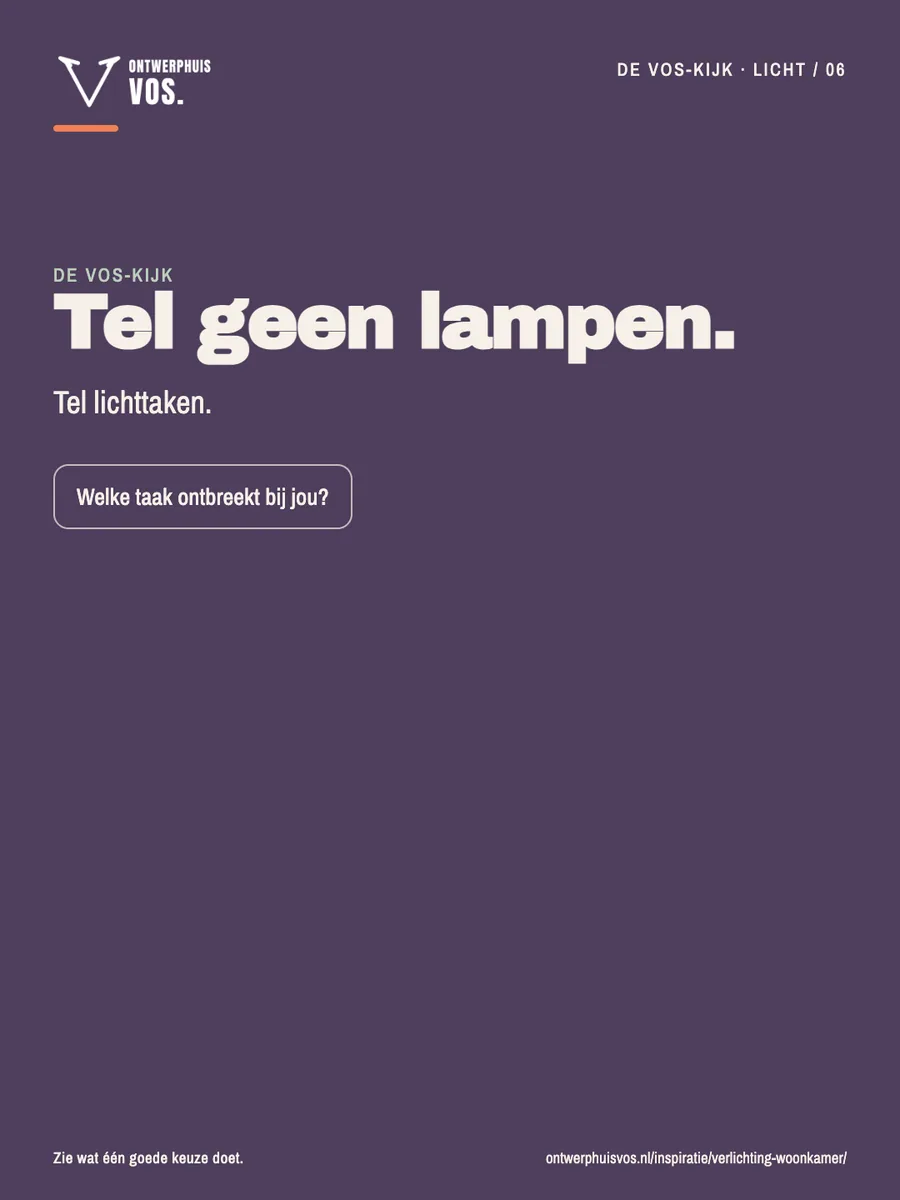 Samenvatting van de VOS-aanpak voor woonkamerverlichting